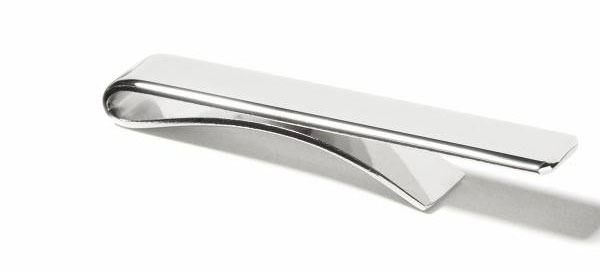 Men's Tie Bar: Sailors Knot Tie Bar - Modern Tie Clip, In Silver, Metal