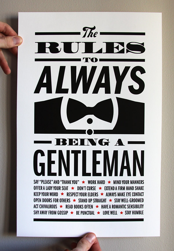 Gentleman Rules Print Tools And Toys