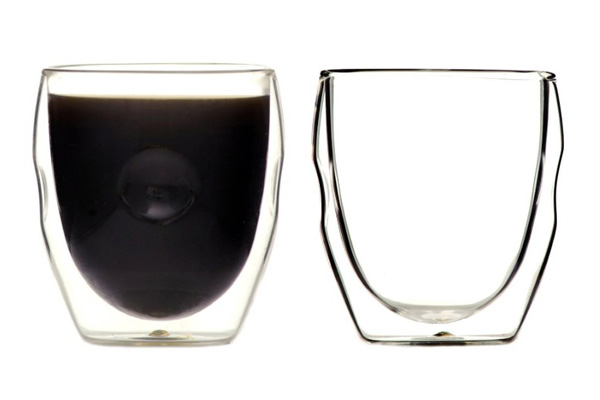 Moderna Artisan Series Double Wall 2 oz Beverage and Espresso Shot Glasses  - Set of 2 Drinking Glasses