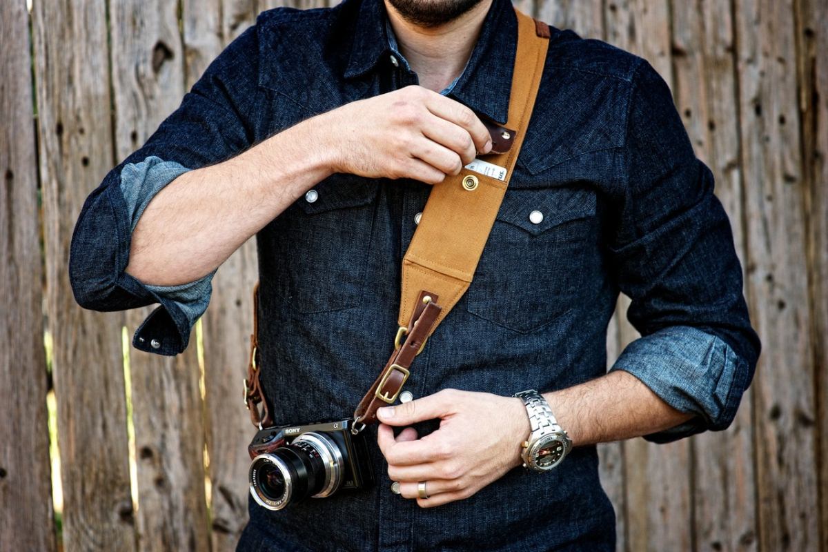 leather camera shoulder strap