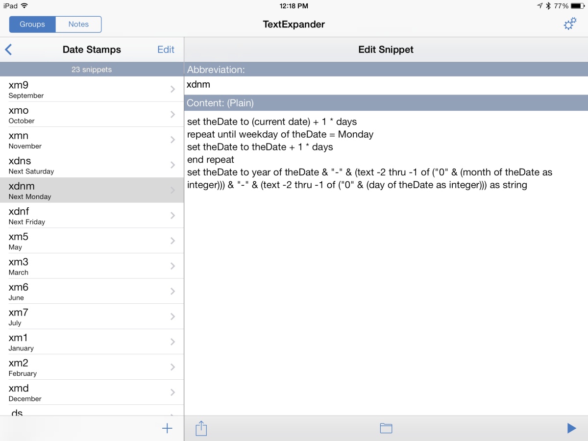 textexpander touch apps