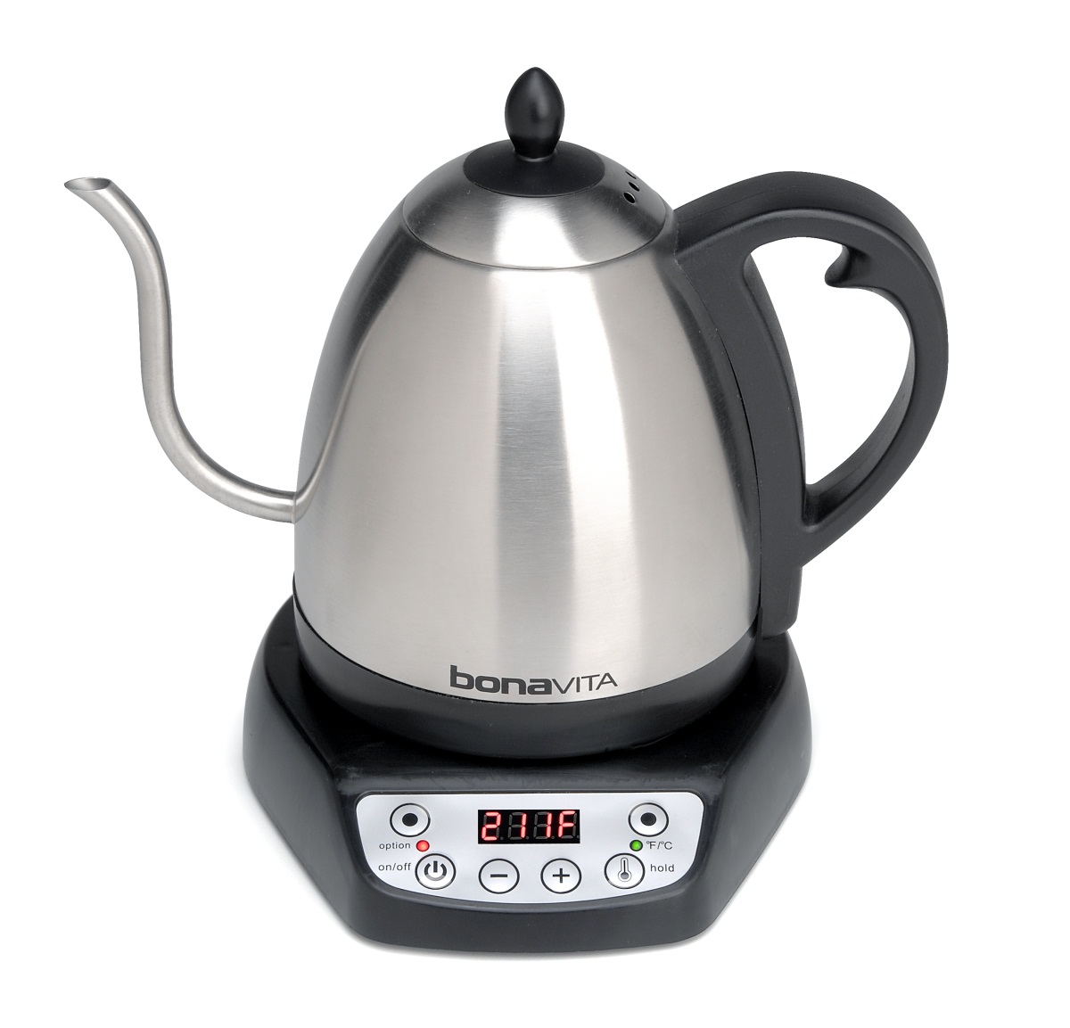 Bonavita's variable-temp gooseneck kettle. ($69)