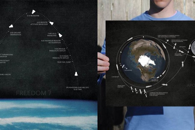 City Prints' "space mission" maps. ($49–$229, depending on size and frame)
