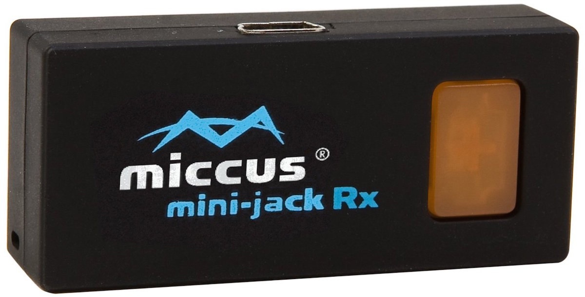 The Miccus Mini-Jack RX Bluetooth-to-AUX music receiver. $25