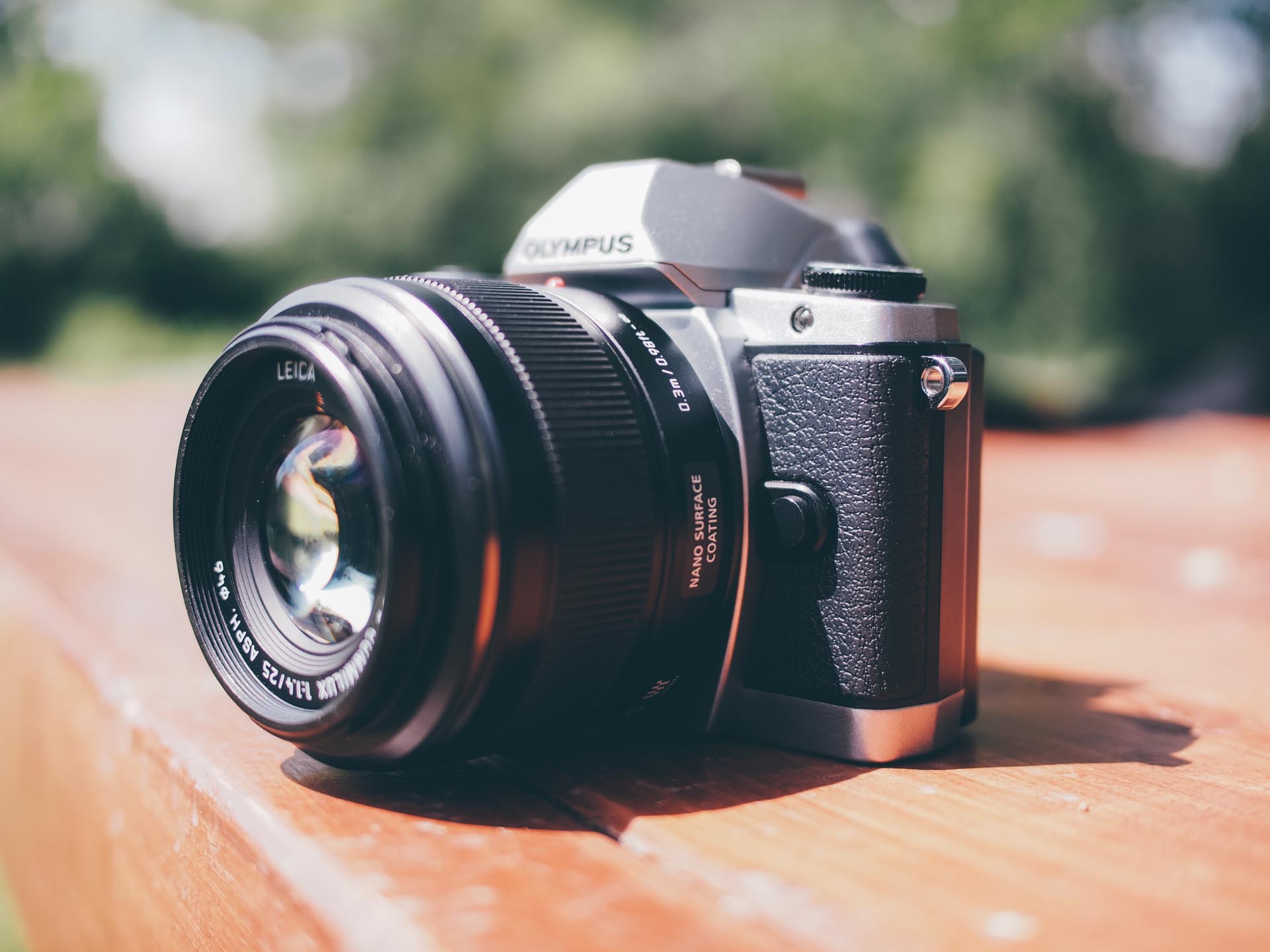 The Olympus E-M10 with the Panasonic Leica Summilux 25mm f/1.4 lens. The daily rig.