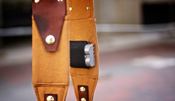 The Ruck Strap's reverse-side battery slot.