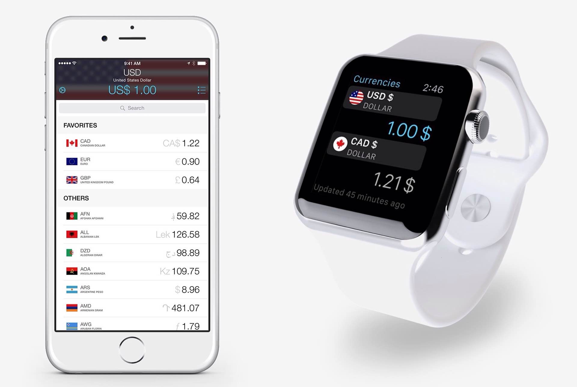 Currencies 2.0 Currency Converter for iPhone and Apple Watch