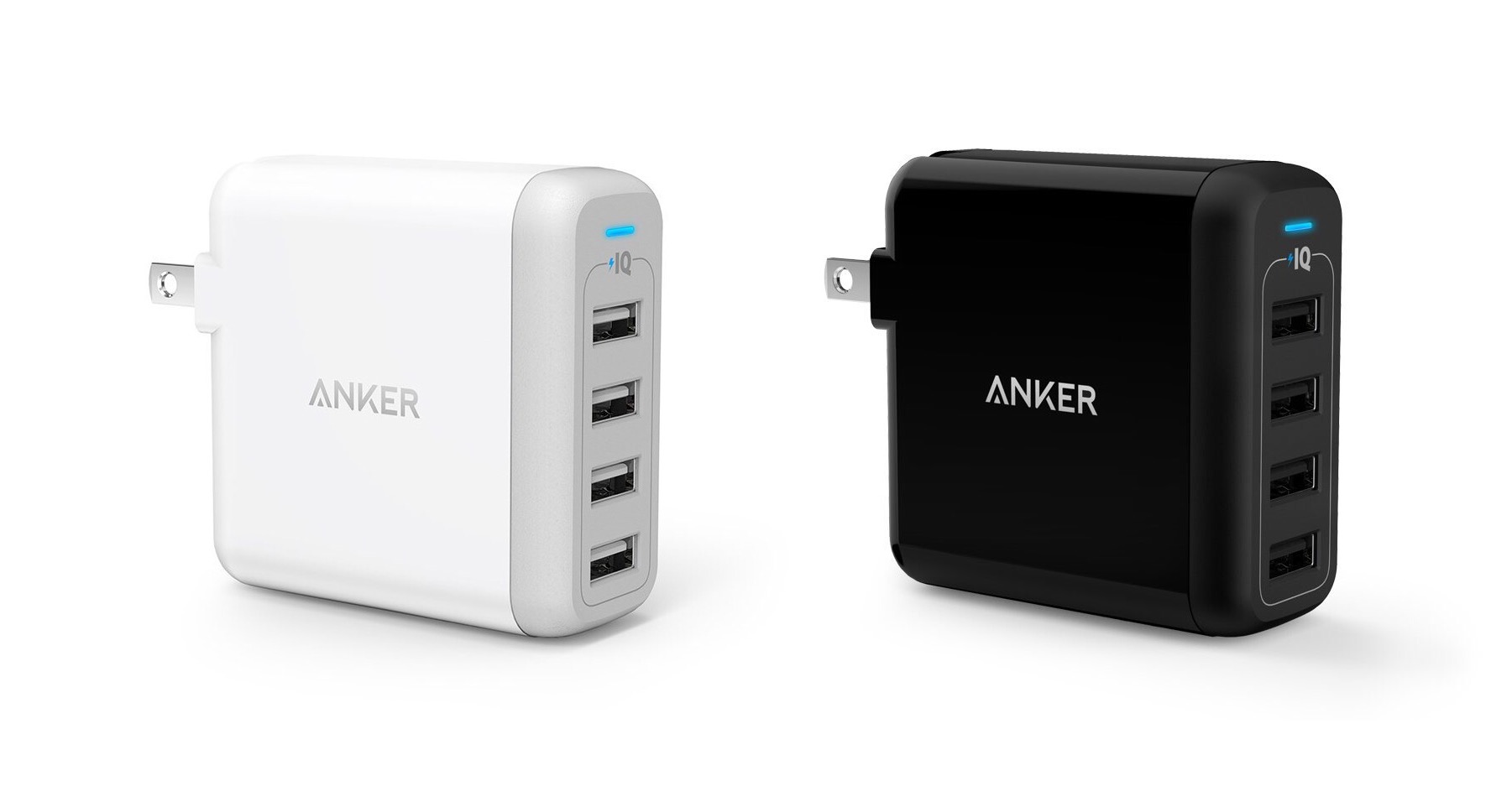 The Anker PowerPort 4 40W 4-port USB wall charger. ($26; available in white and black)