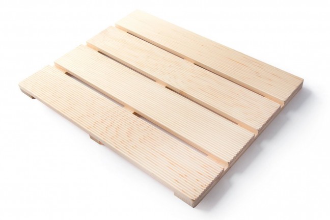 Bee House's hinoki wood bath mat. ($68)
