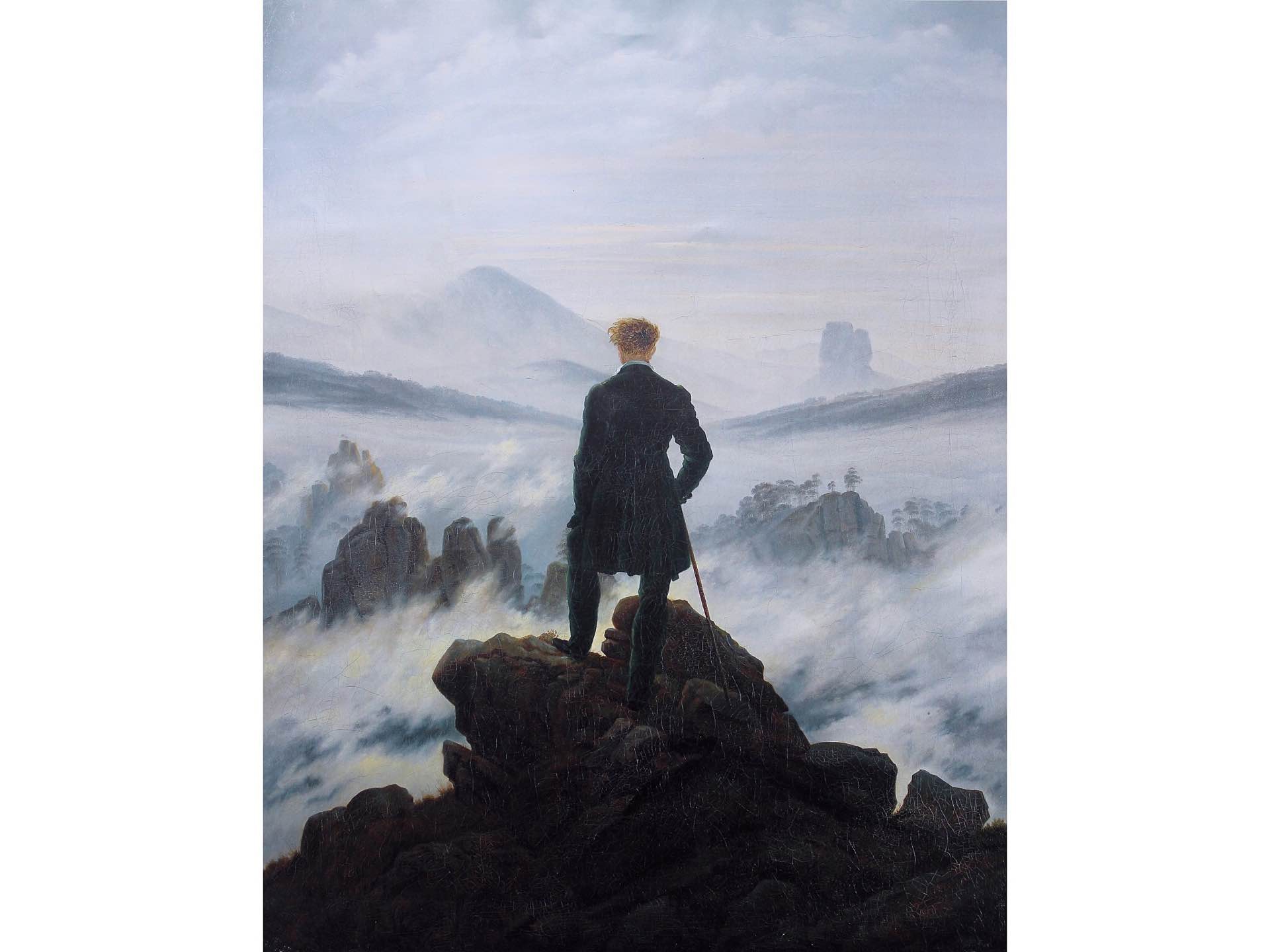 Painting: *[Wanderer Above the Sea of Fog](https://en.wikipedia.org/wiki/Wanderer_above_the_Sea_of_Fog)* by Caspar David Friedrich (1818)