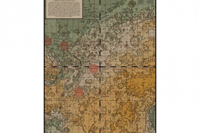 "Here There Be Robots" Victorian-style map of Mars by Eleanor Lutz. (Price varies based on item format)