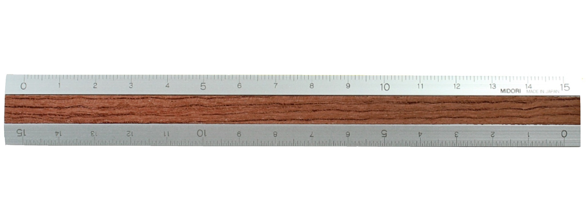 Midori Aluminium & Wooden Ruler 15cm - Dark Brown