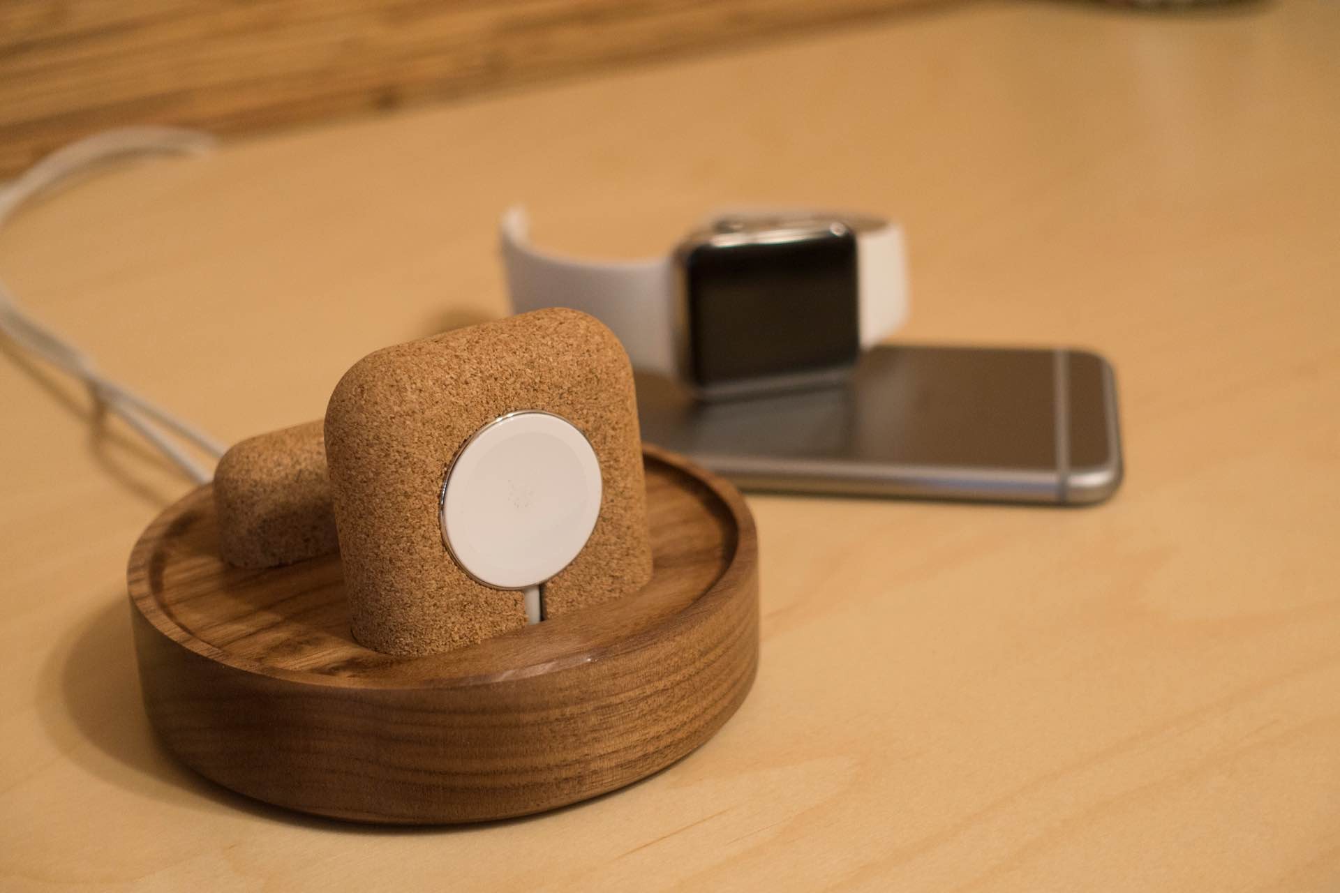 Studio Neat's Material Dock for iPhone and Apple Watch. ($45–$95 depending on configuration)