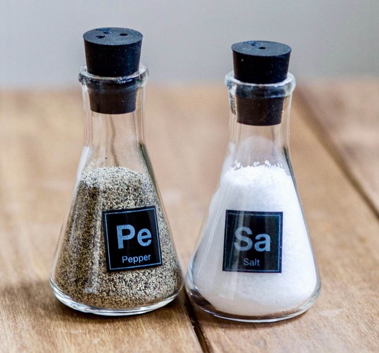 Science flask salt & pepper shakers. ($16)