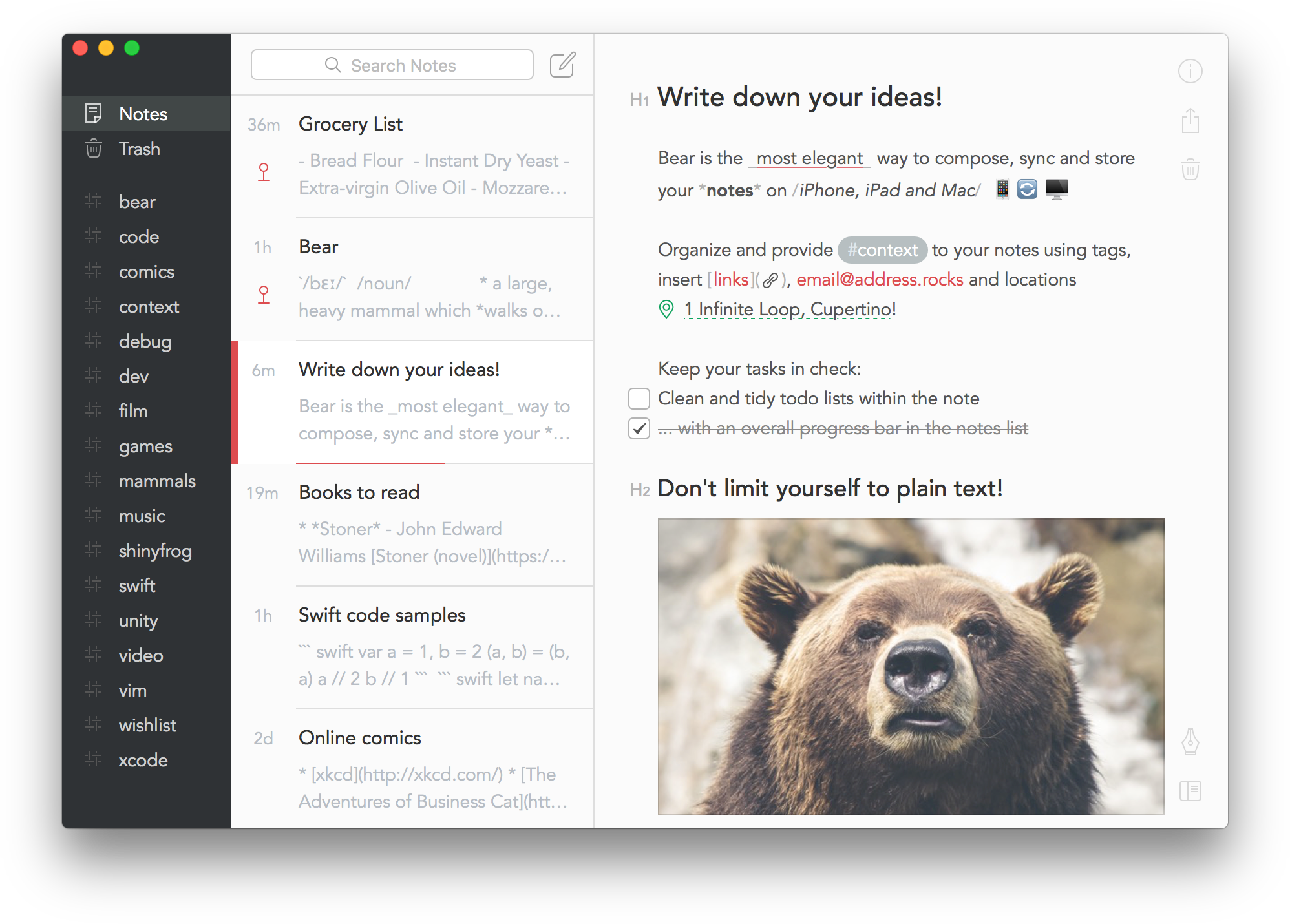 bear mac app