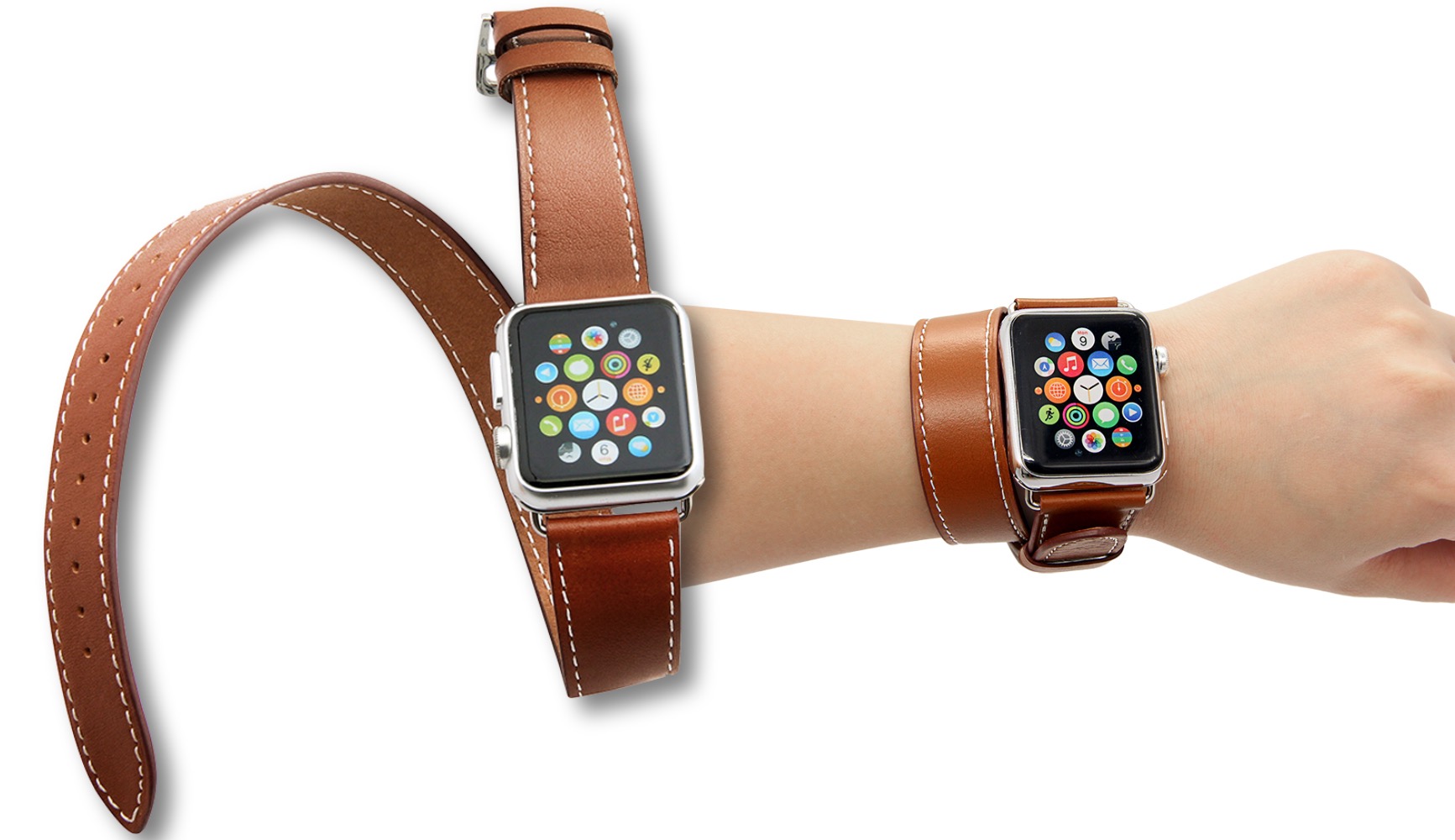 double tour leather apple watch strap