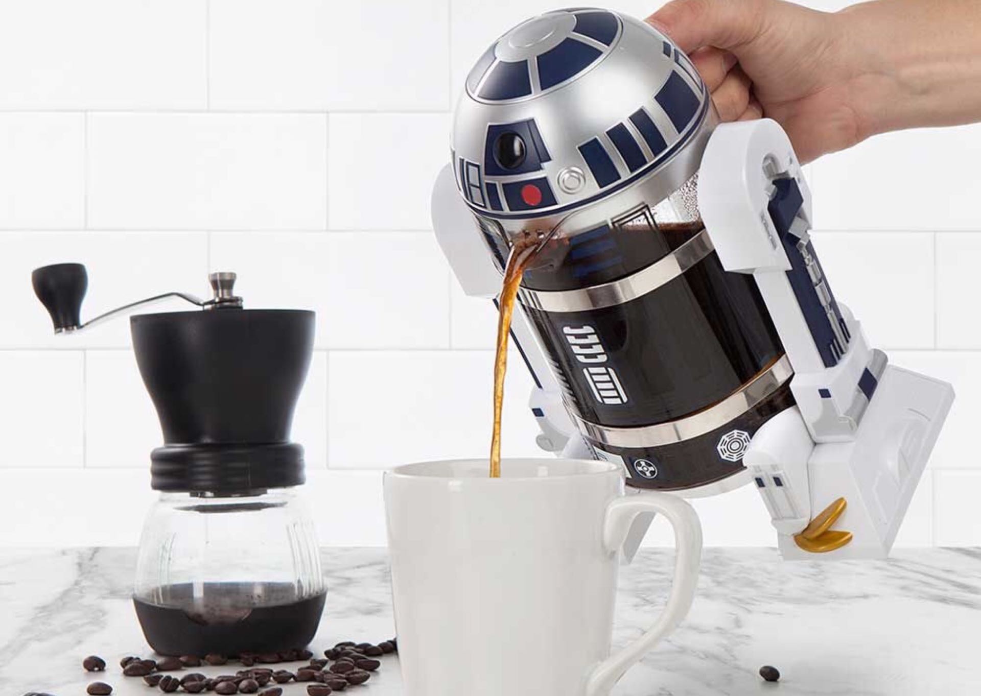 The R2-D2 Coffee Press will have you in first-class condition every morning. ($40)