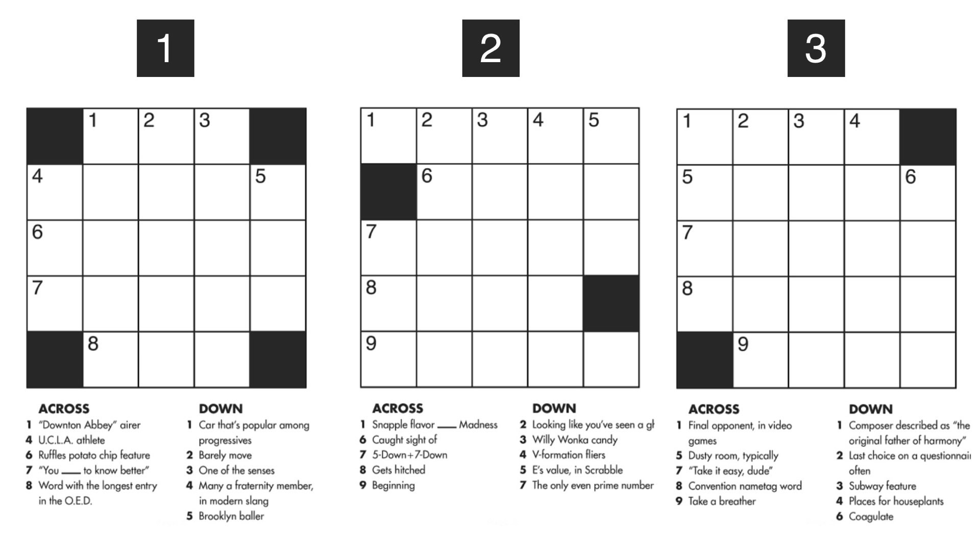 mini crossword nytimes january 5 2018