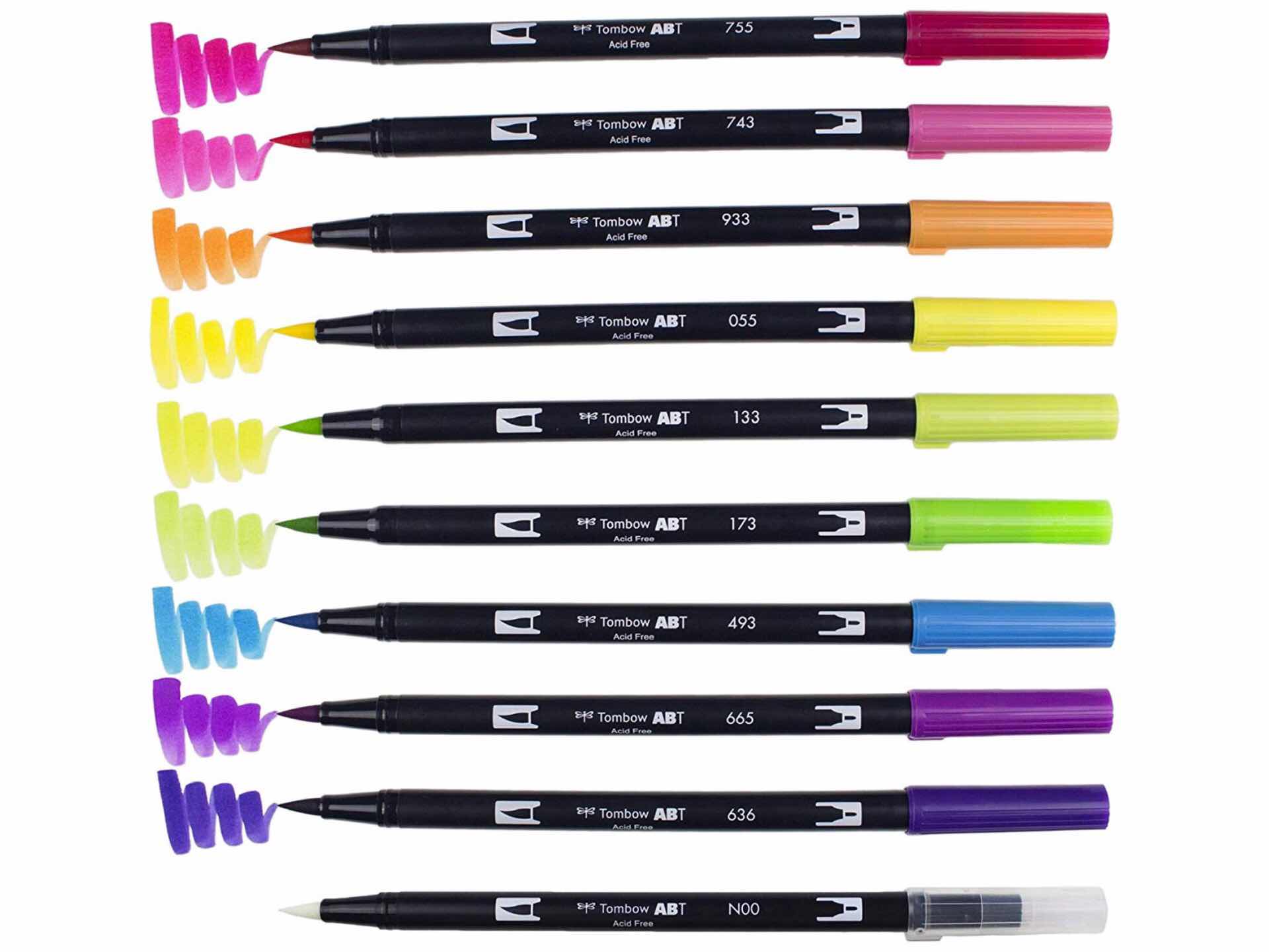 Dual Brush Pen Art Markers 10-Pack, Citrus, Brush Markers