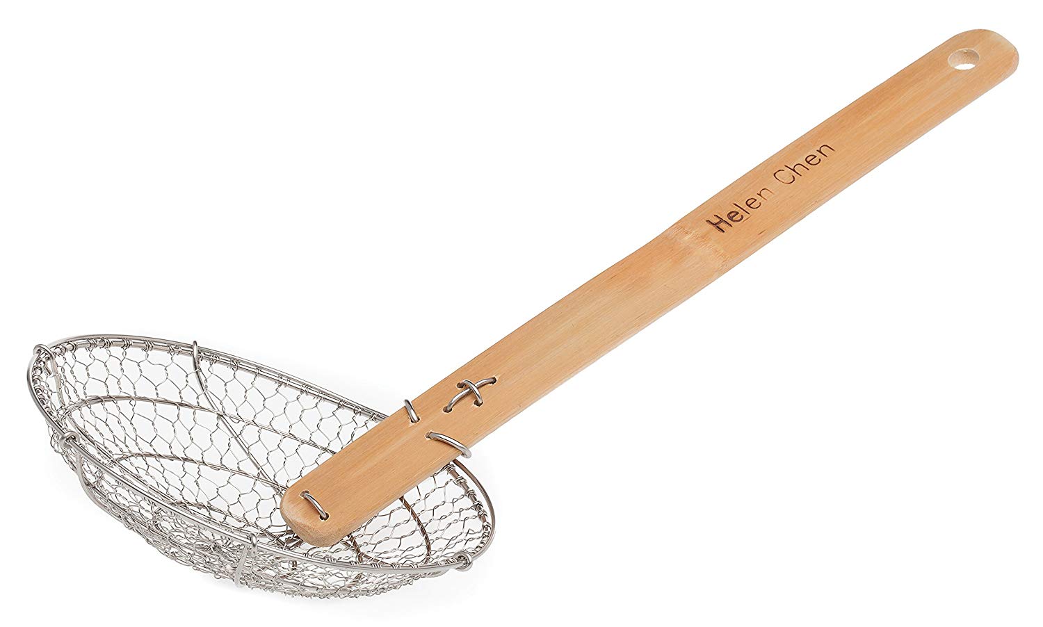 Helen Chen’s Stainless Steel 5″ Spider Strainer with Bamboo Handle