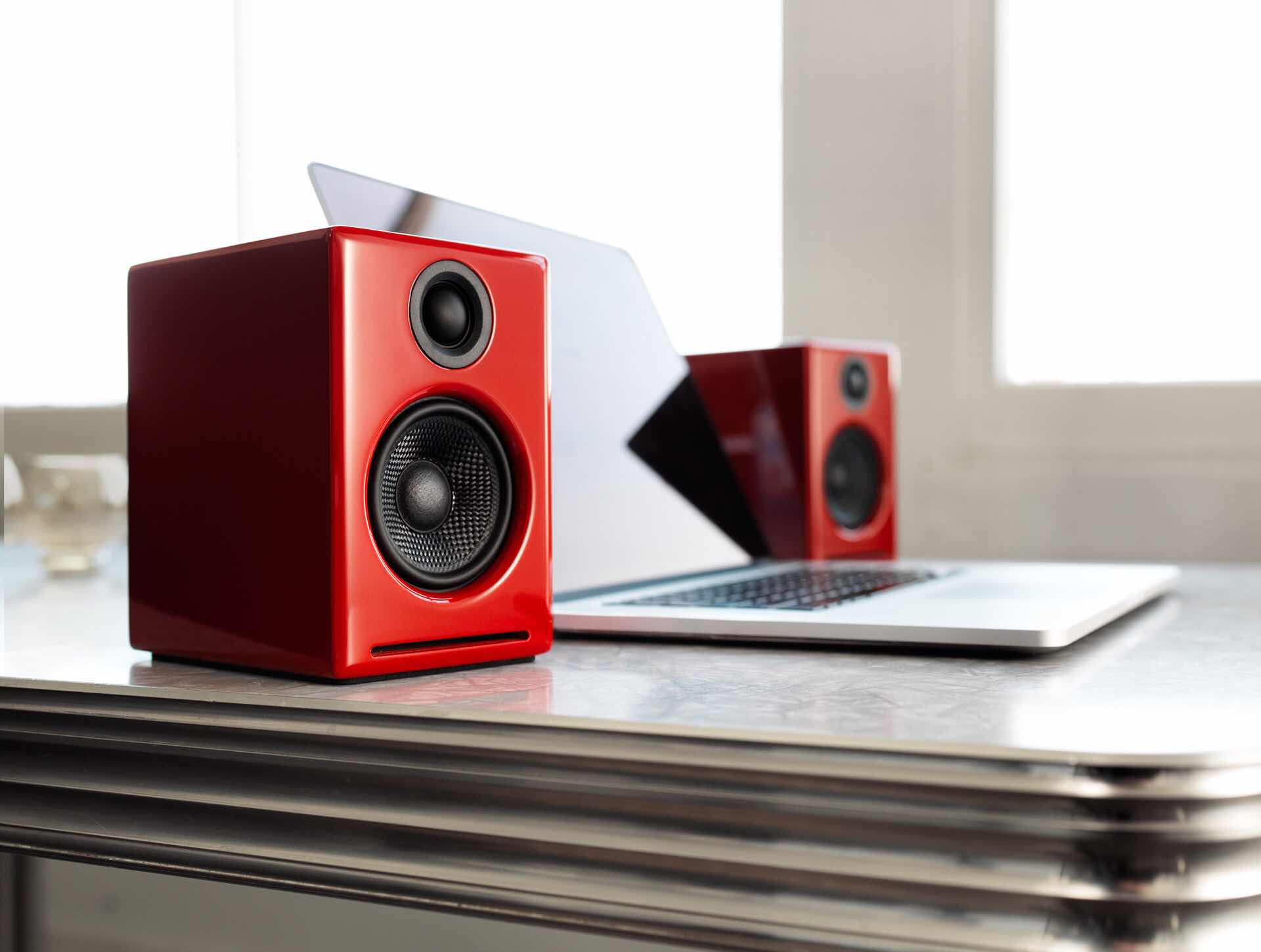 Audioengine A2+ wireless computer speakers. ($269, in your choice of red, black, or white)