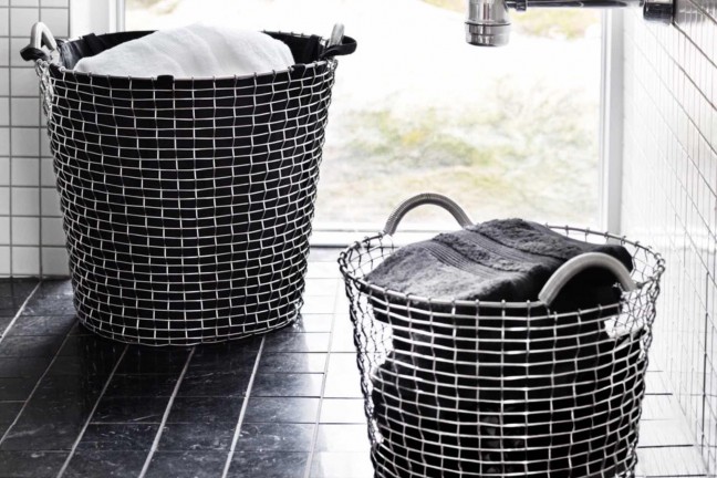 Korbo's handwoven steel wire baskets. (€99–€290 / ~$110–$322 USD, depending on size and material)