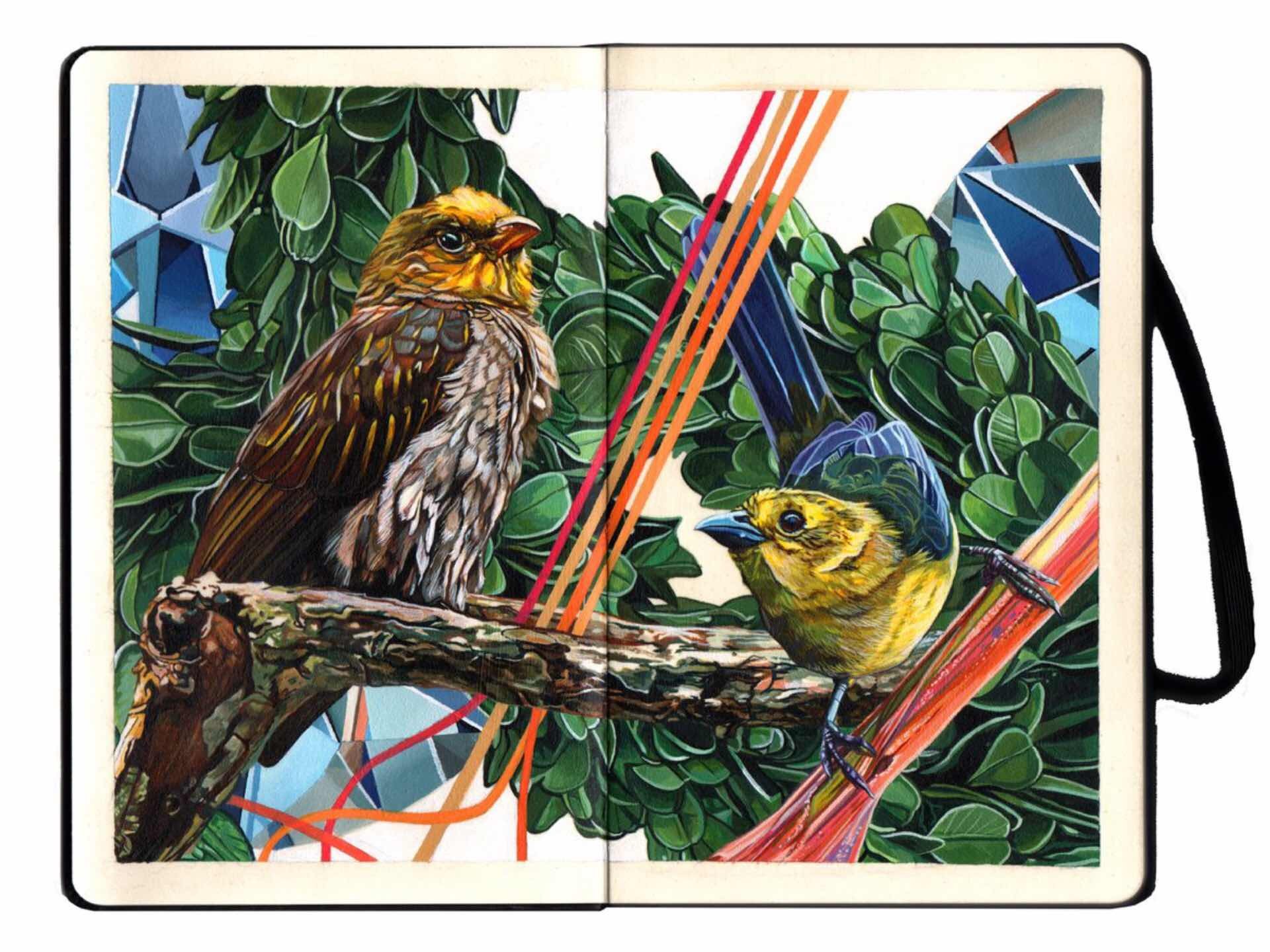 Artwork: "Endangered Birds #180a" by Juan Travieso
