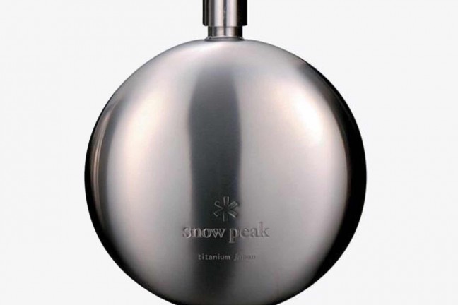 Snow Peak titanium curved flask. ($122)