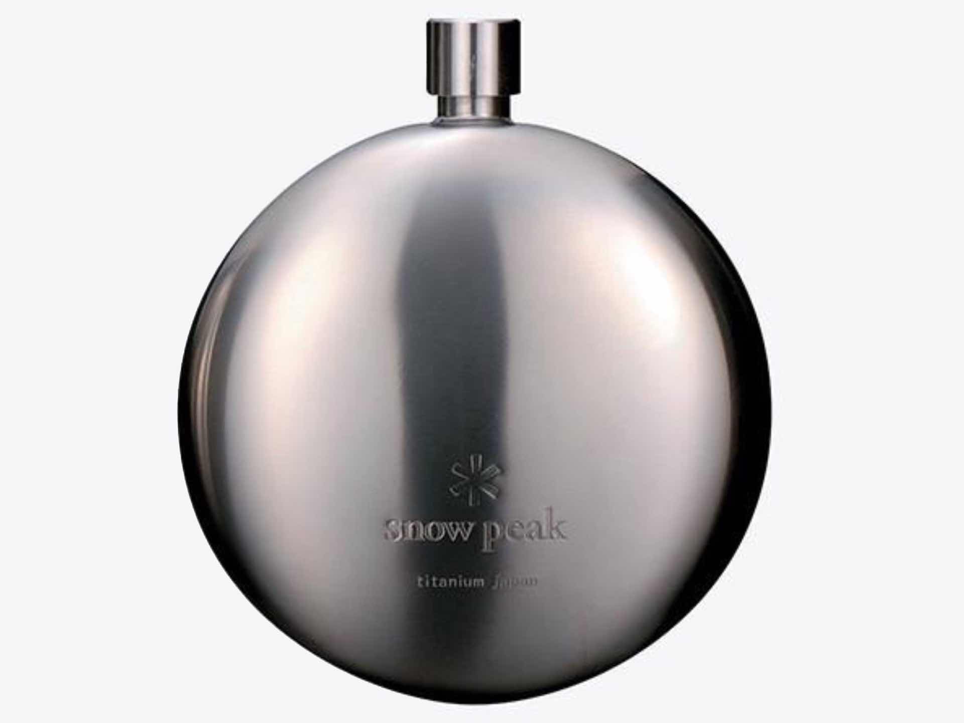 Snow Peak titanium curved flask. ($122)