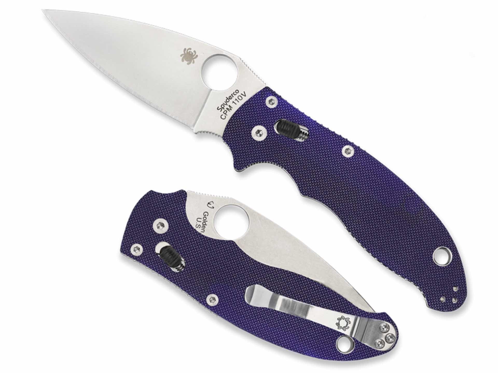 Spyderco “Manix 2” folding knife in Midnight Blue. ($145)