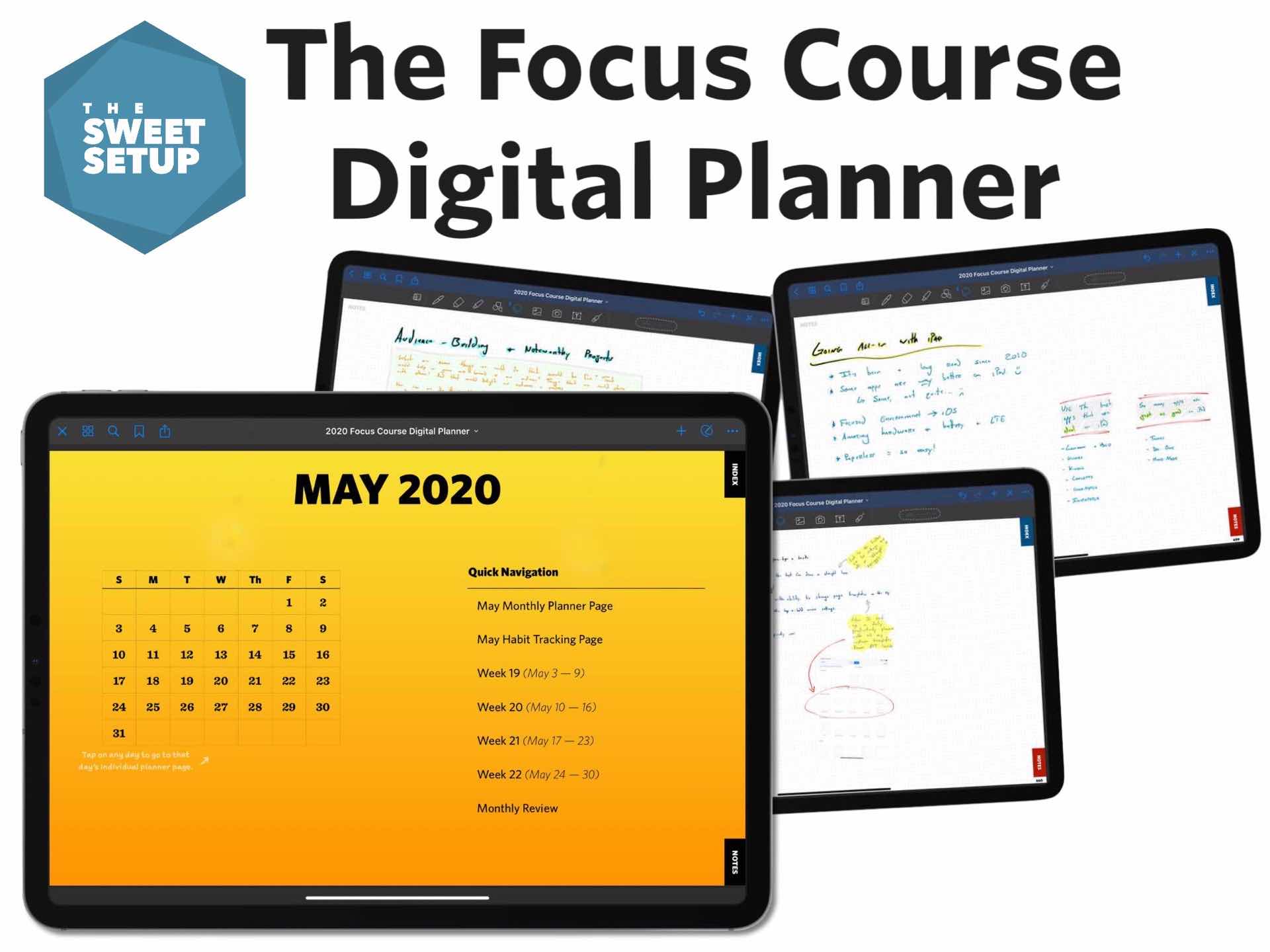 The 2020 Focus Course “Plan Your Year” Workbook and Digital Planner