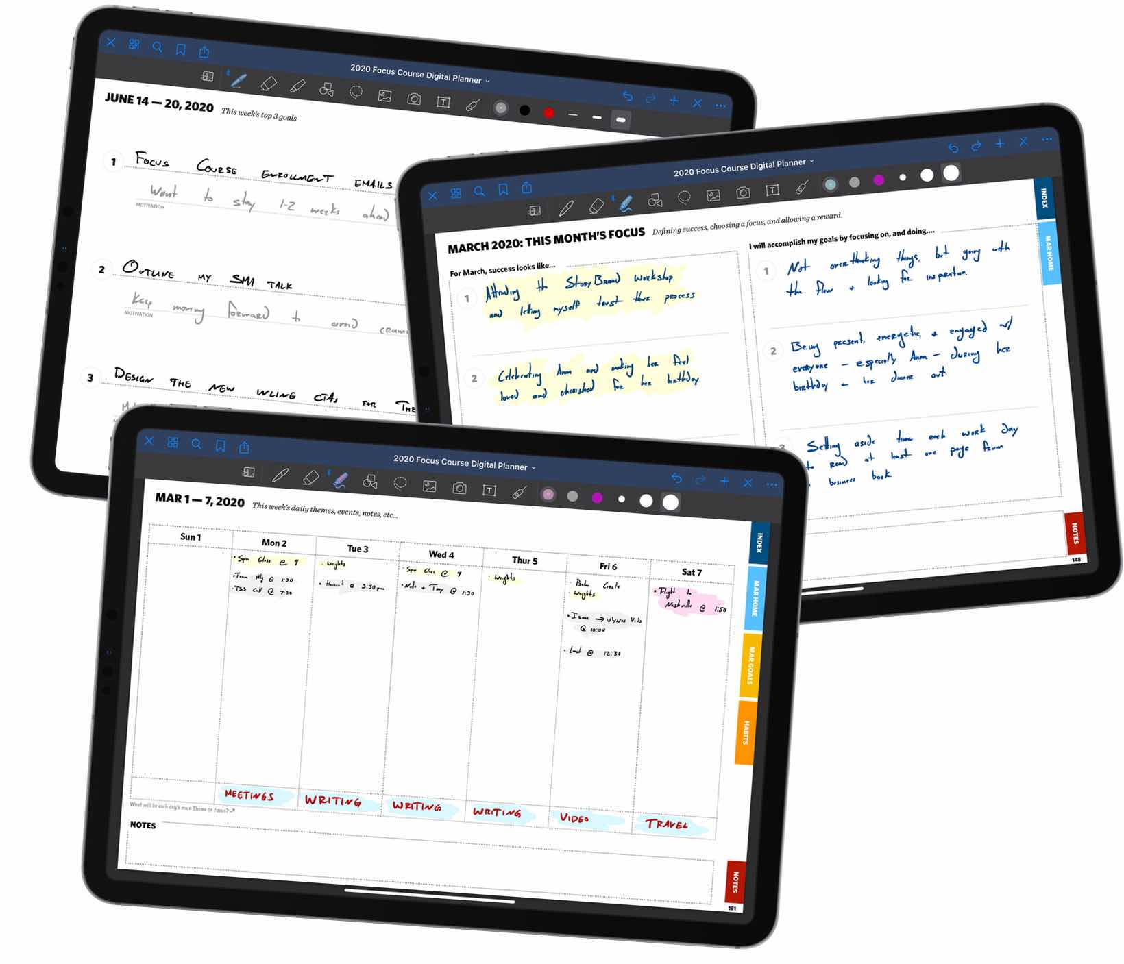 The 2020 Focus Course “Plan Your Year” Workbook and Digital Planner