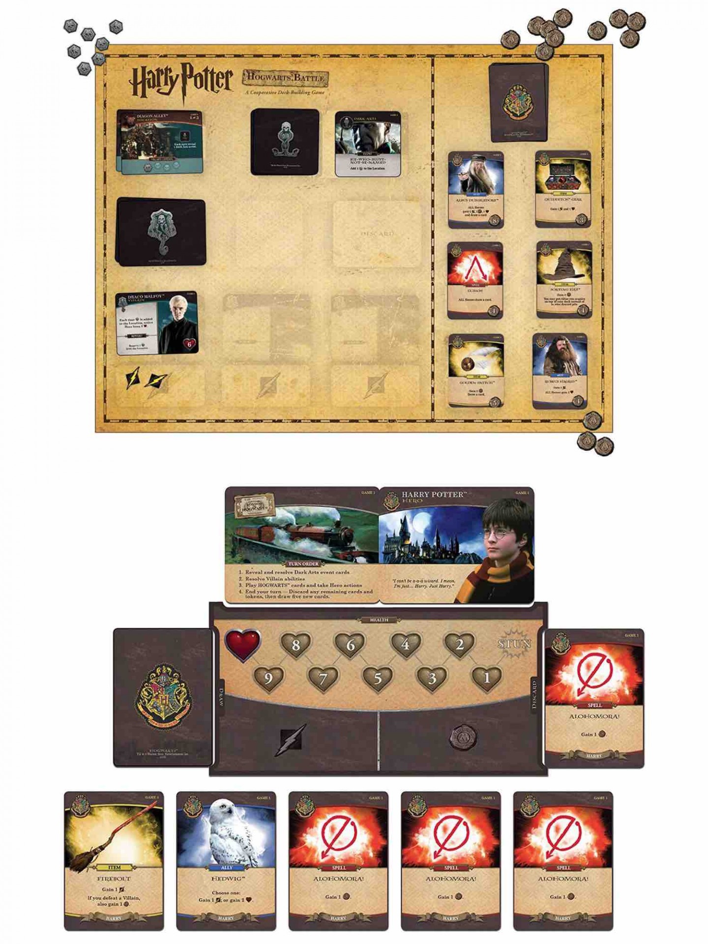 Harry Potter Hogwarts Battle Cooperative Deck-Building Game, Board Game