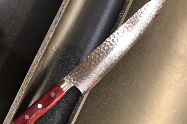 korin-tsuchime-hammered-texture-damascus-steel-chef-knives