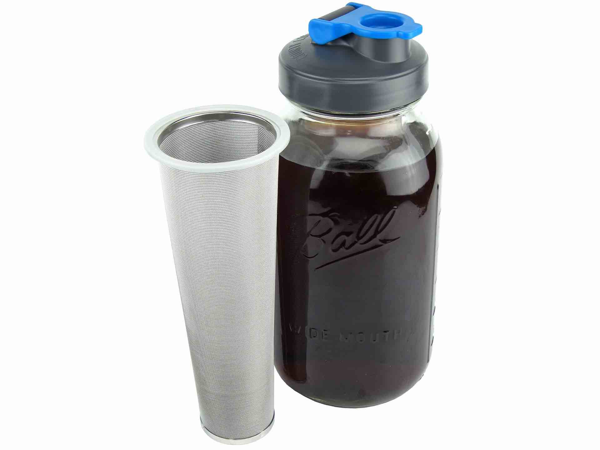 Cold Brew Coffee Maker Kit: Wide Mouth Mason Jar with Screw Top