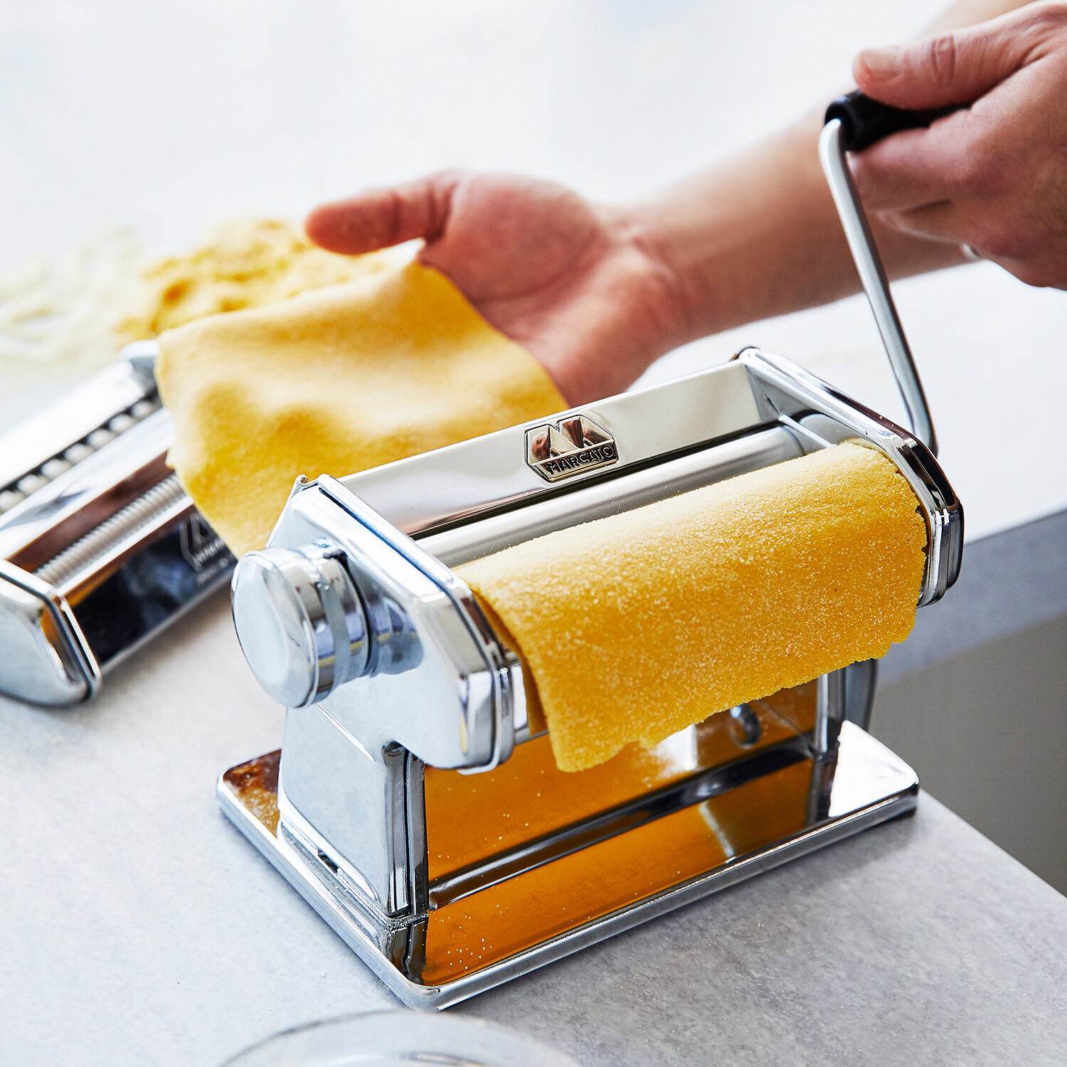 The Marcato Atlas 150 hand-crank pasta machine. ($80)