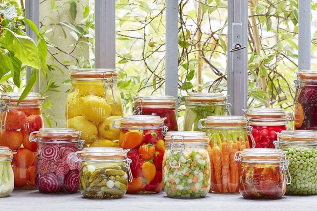 Le Parfait's “Super” glass jars. (prices vary)
