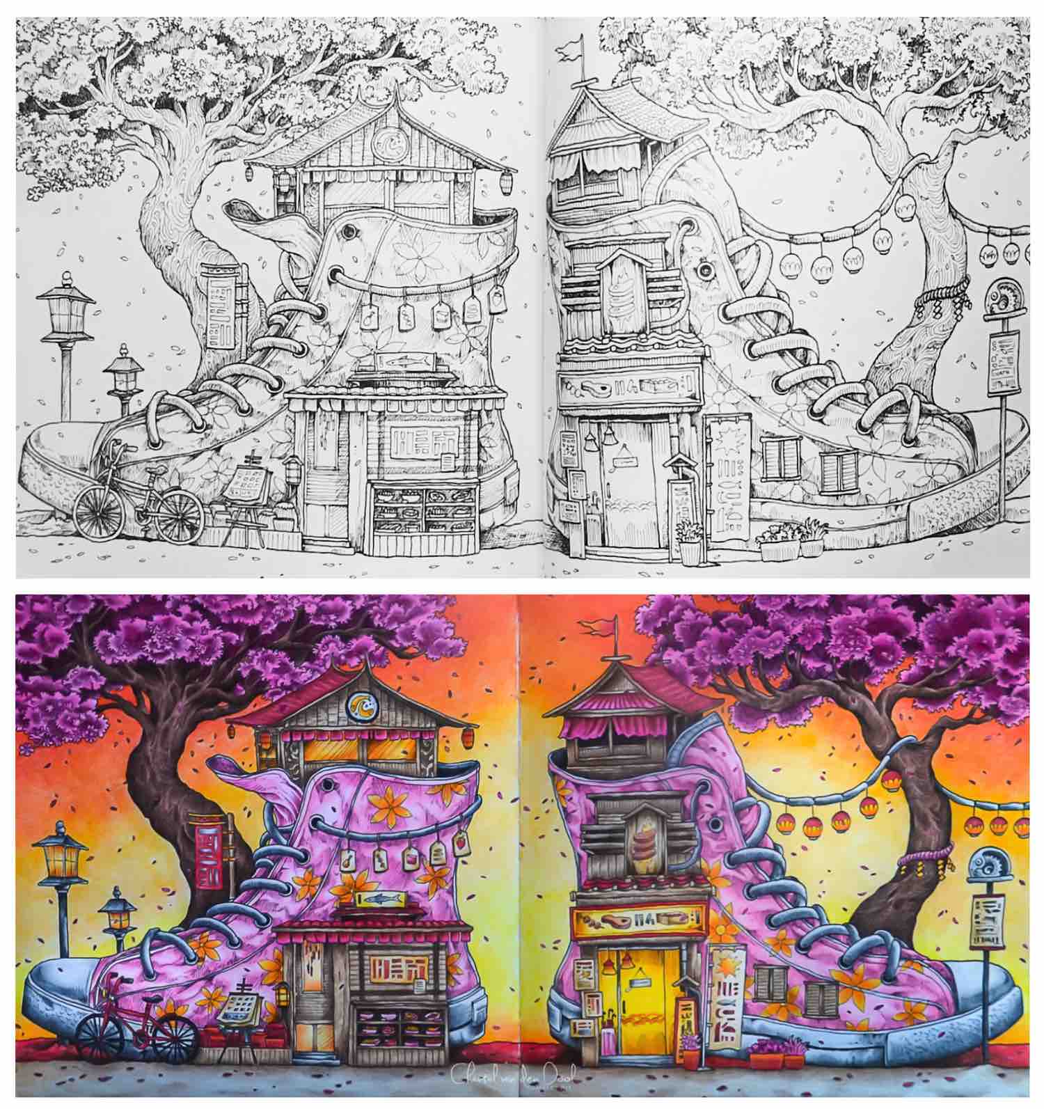 Coloring on bottom image by Chantel van den Dool on Instagram.