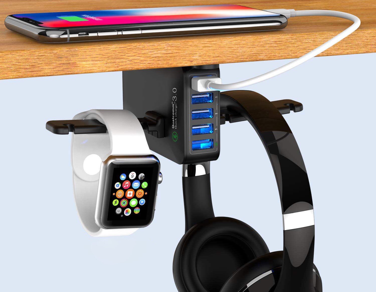 yostyle-under-desk-headphone-apple-watch-stand-with-usb-charger