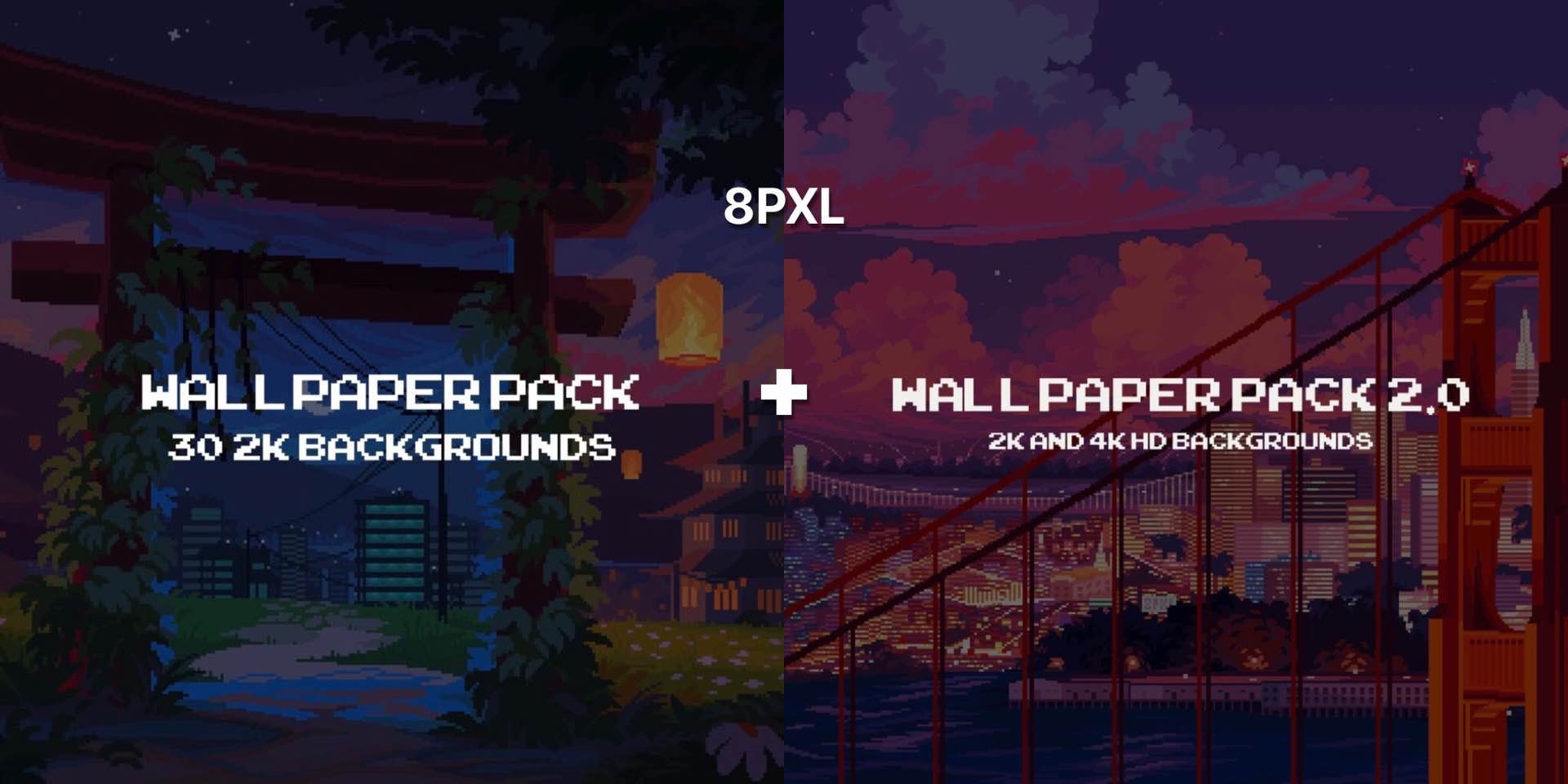 8pxl” HD Pixel Art Wallpaper Packs (Desktop & Mobile) — Tools and Toys