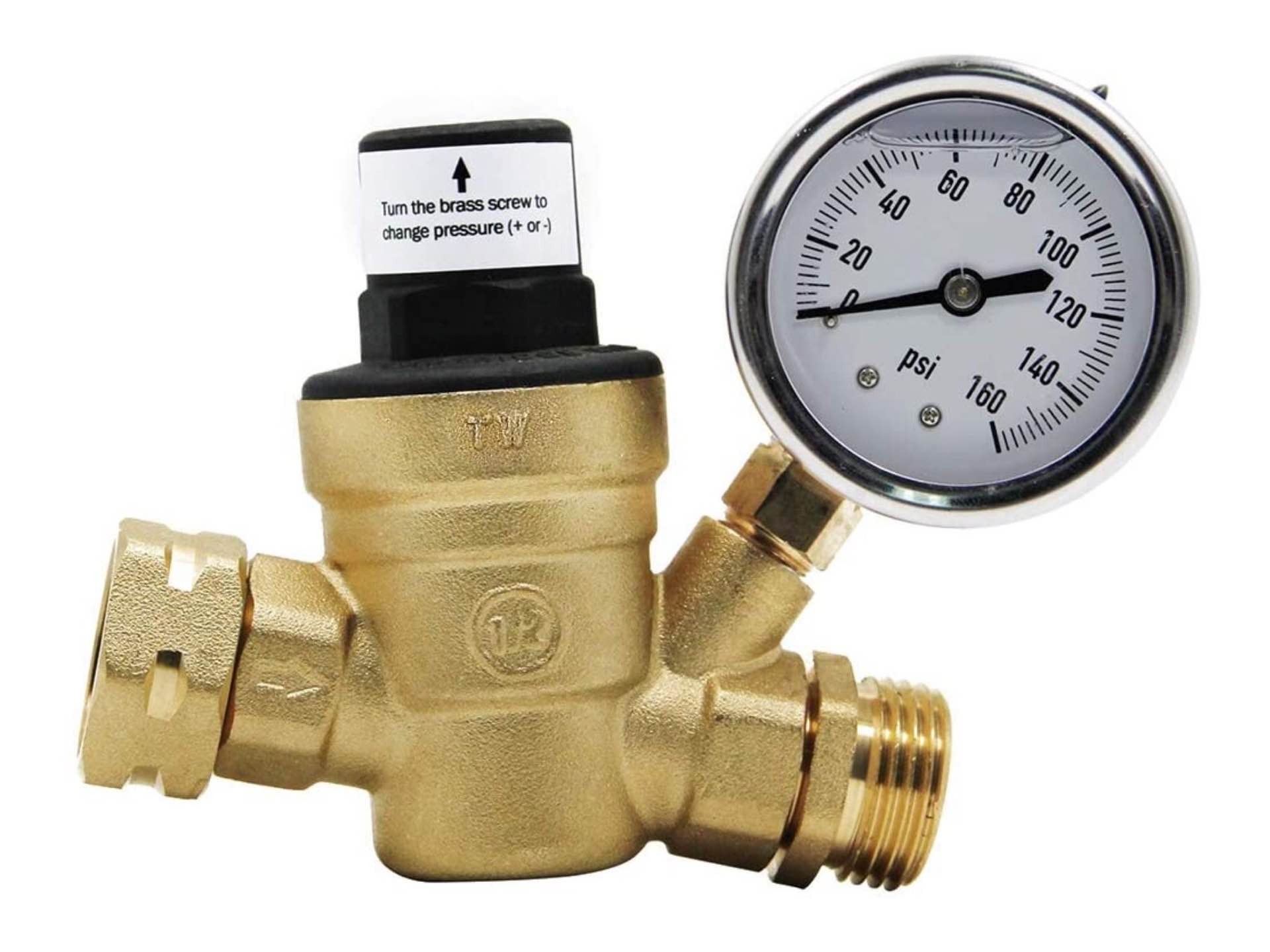 RV Water Pressure Regulator with Gauge LaptrinhX