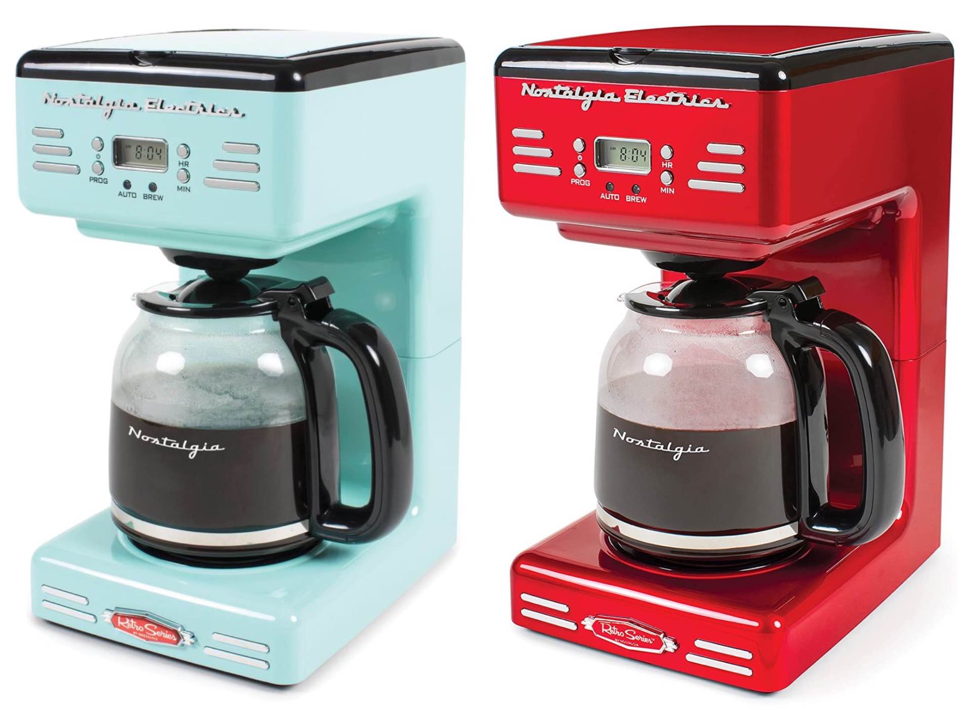 Nostalgia - Retro 12-Cup Programmable Coffee Maker - Red