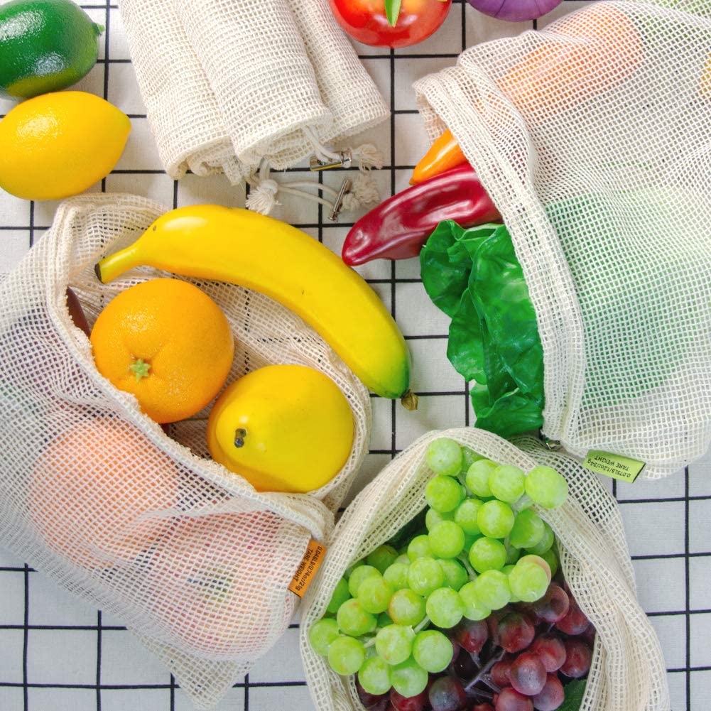 Organic Cotton Mesh Produce Bag - Zero Waste Net Bag - Eco Bags –