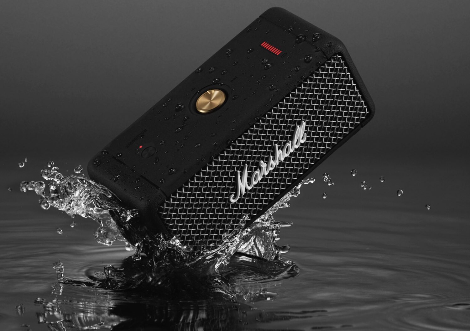 Marshall - Emberton Portable Bluetooth Speaker - Black & Brass