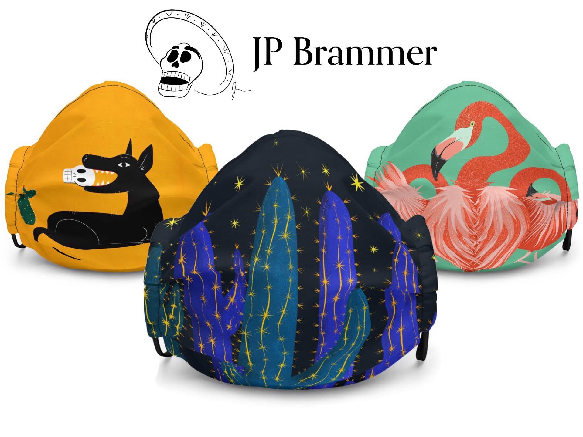 JP Brammer's artwork face masks. ($22 each)