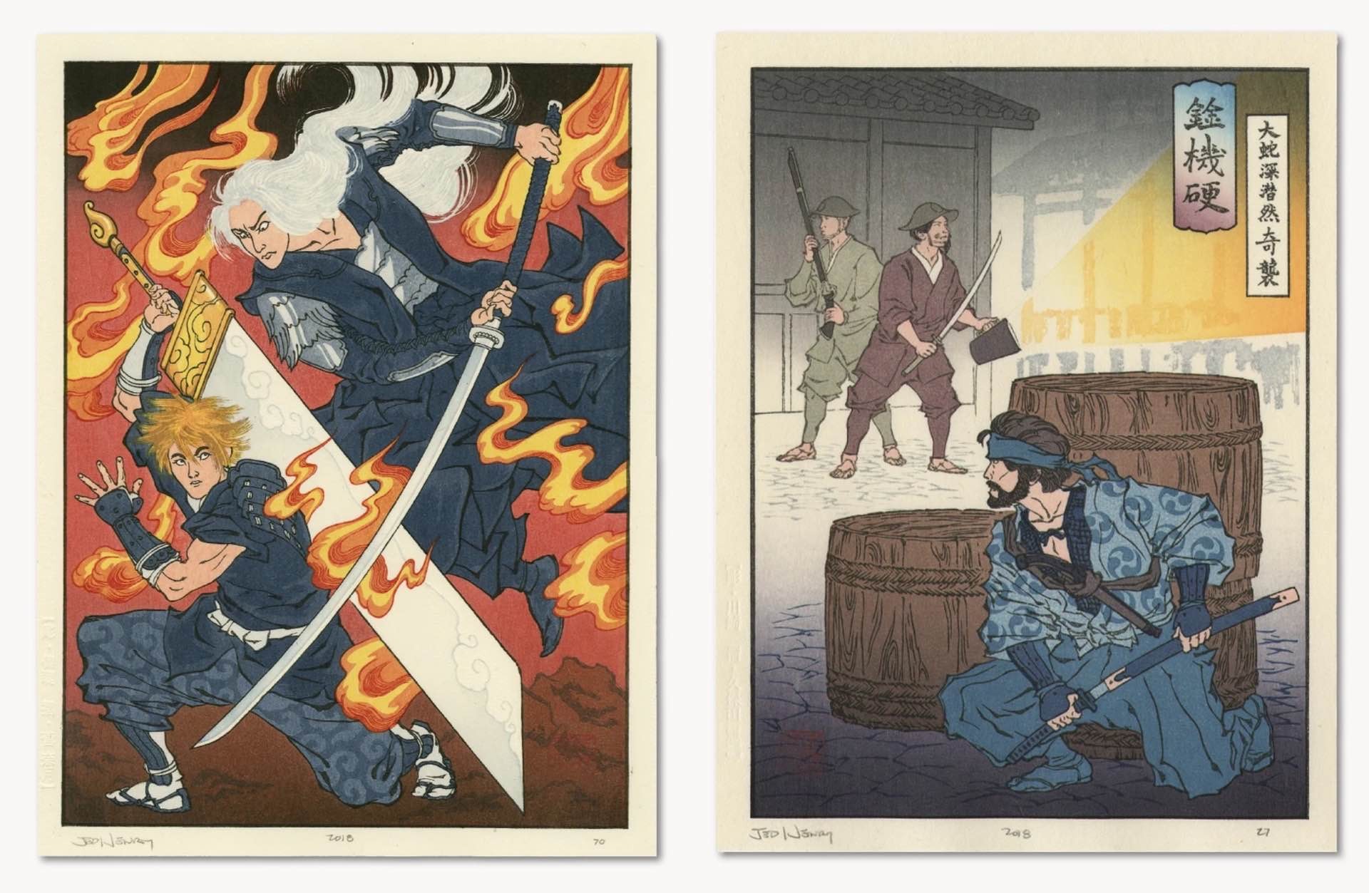 Heroes" Video Game-Inspired Japanese Woodblock Prints by Dave Bull and Jed Henry Tools and Toys