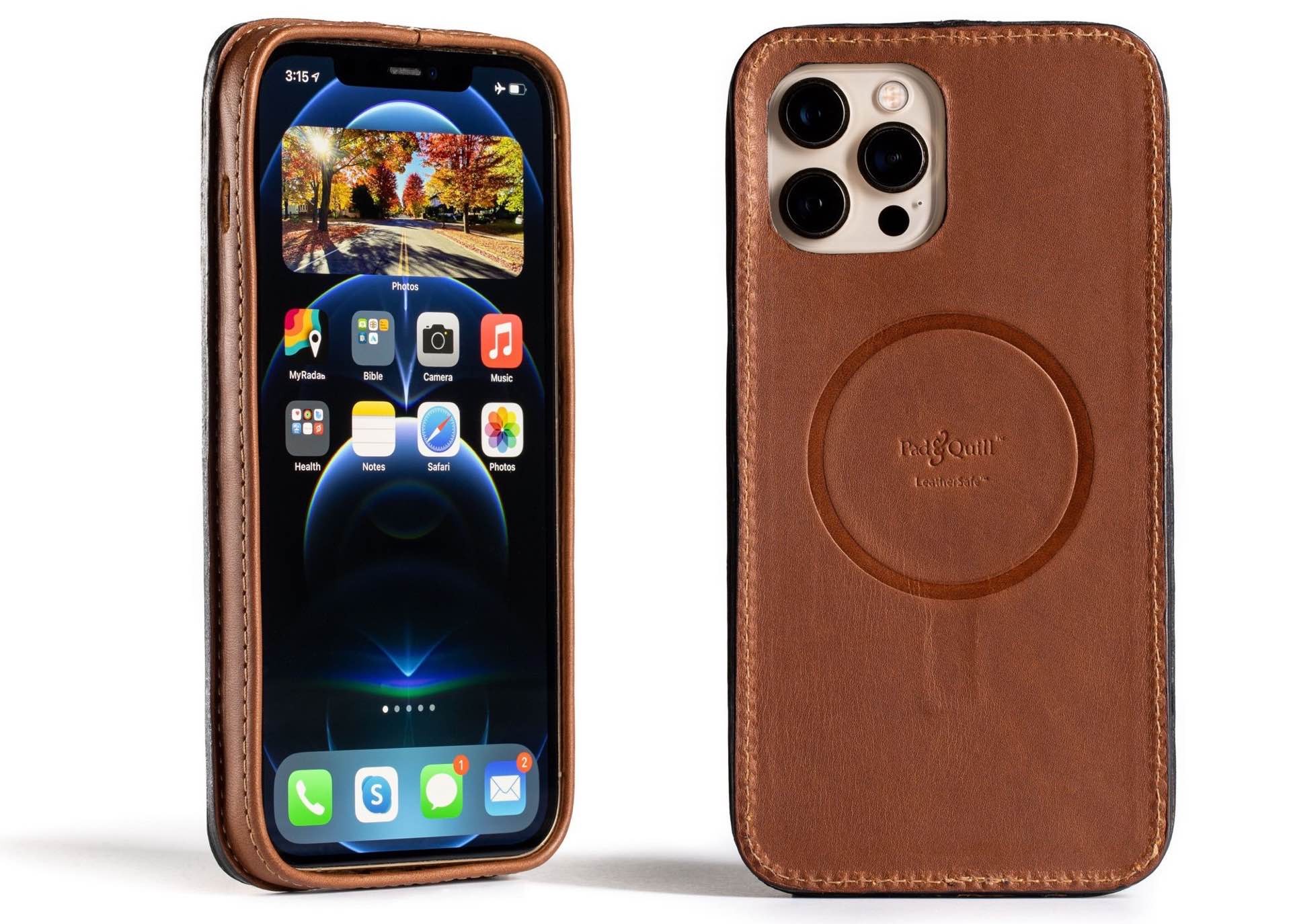 Pad & Quill’s MagSafe-Compatible “Traveler LeatherSafe” Full-Grain Leather Cases for iPhone 12