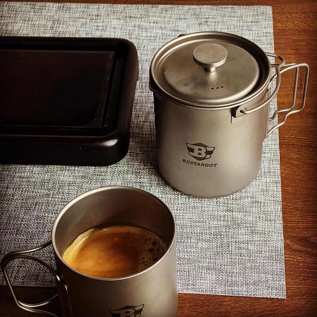 Camping Titanium French Press Mug 750ml