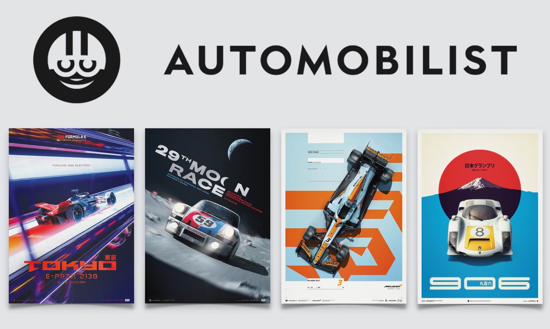 Automobilist motorsport-inspired posters. (Prices vary)