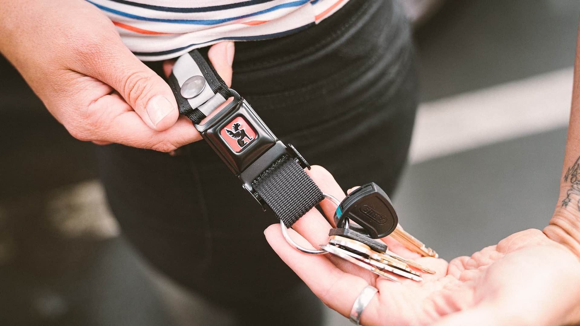 Mini buckle shop keychain